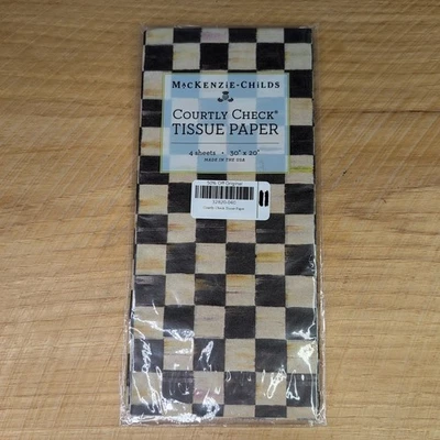 Mackenzie-Childs Courtly Check Tissue Paper 20x30” Decoupage Crafts NIP 4 Sheets - Image 1 of 3
