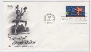 TurtlesTradingPost- Legend of Sleepy Hollow 1974 FDC #1548 Artcraft Cachet - Picture 1 of 1