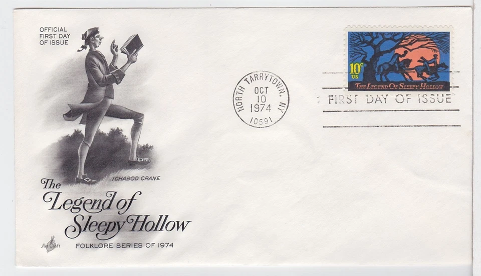 TurtlesTradingPost- Legend of Sleepy Hollow 1974 FDC #1548 Artcraft Cachet - Image 1 of 1