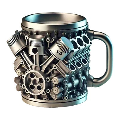 Cyberpunk Mech Engine Coffee Cup - PersonalityEngine Piston Black Coffee Mug - Image 1 of 4