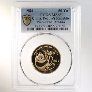 1984 People's Republic China 50 Yn Panda Gold PCGS Certified MS68 - Picture 1 of 2