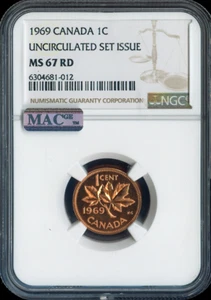 1969 Canada Small Cent 1C NGC MS67 RD MAC - Quality - Picture 1 of 2