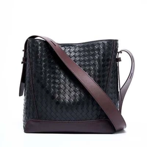 Lambskin Leather Handwoven Bucket Bag | Classic Bucket Shoulder Bag - Picture 1 of 21