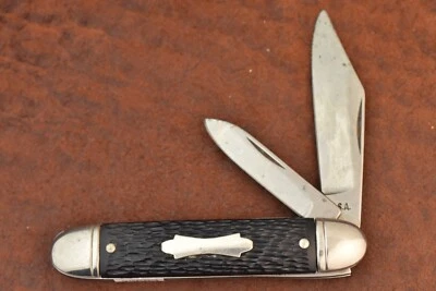 VINTAGE MADE IN USA BLACK DELRIN PREMIUM CIGAR JACK KNIFE COLONIAL (23683) - Image 1 of 4