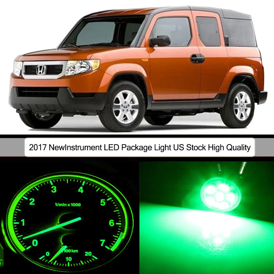 Green Instrument Gauge Cluster Light Bulbs LED For 2003-2006 Honda Element Foto 1 de 1
