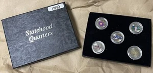 1999 COLORIZED State Quarter Set all 5 Coins Beautifully Painted in Box #43927 - Picture 1 of 1
