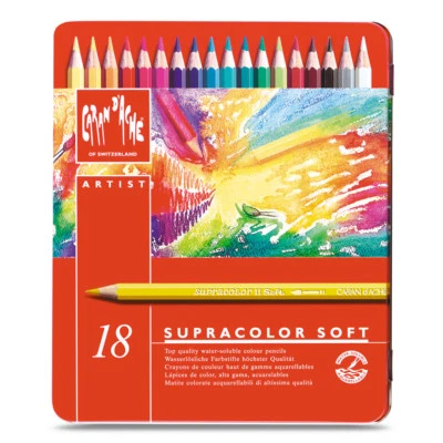 Caran D'Ache Swiss Made Supracolor Soft Artist Colour Pencils 18 Set - Image 1 of 2