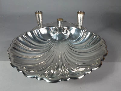 Ancien centre de table forme coquille métal argenté Sheffield USA Bel état B105 - Photo 1/4