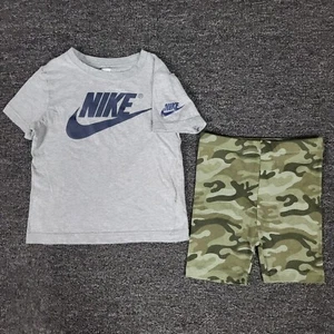 Boys Outfit 5 Nike Shirt & Kids Headquarters Camo Shorts Two Piece School Set - Picture 1 of 6