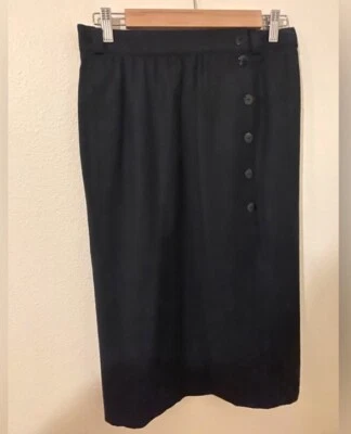 Falda lápiz Escada by Margaretha vintage en hermosa lana azul marino - talla 40 Foto 1 de 4