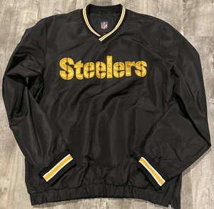NFL Pittsburgh Steelers Black Pullover Mens size Medium In EUC Cotton Lined - Picture 1 of 7