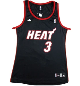 Adidas Miami Heat Basketball Jersey Youth Lg Black SEWN NBA4her Dwyane Wade - Picture 1 of 9