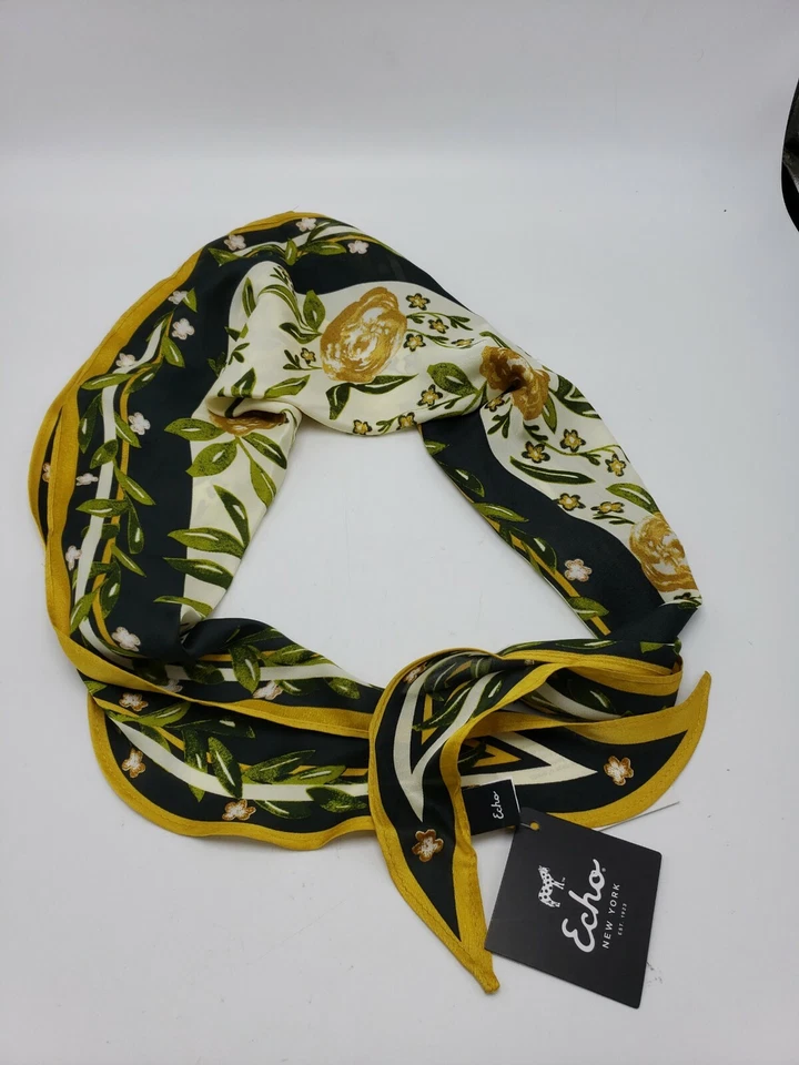 ECHO Diamond Silk Scarf 40 by 14 Fish Is Paisley 107a