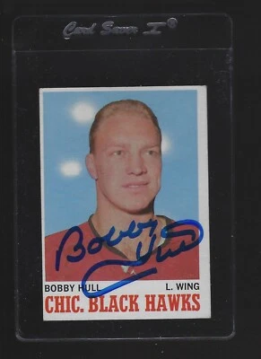 Bobby Hull Chicago Blackhawks Signed Auto 1970 Topps Hockey #15 Autograph - Image 1 of 2