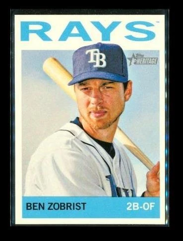 2013 TOPPS HERITAGE Baseball Trading Card #36 BEN ZOBRIST Tampa Bay Rays - Image 1 of 2