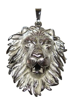 Pendente testa di Leone in argento 925% - Immagine 1 di 2