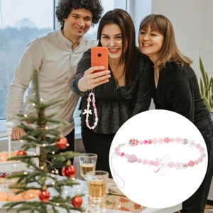 Ozdoby w kształcie serca Łańcuszek do telefonu komórkowego Koraliki Wisząca smycz do telefonu komórkowego - Zdjęcie 1 z 12