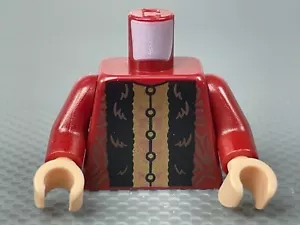 LEGO Minifigure Abito Torso Rosso Scuro Filigrana Nero Rame Pannello Centrale - Foto 1 di 6