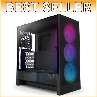 High Airflow Nzxt H5 Flow RGB 2024 Compact Mid-Tower - Ideal for Gamers - Image 1 of 4