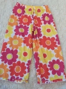 Carters Girls White Red Pink Yellow Flowers Pajama Pants Bottoms Ruffles 2T - Picture 1 of 6
