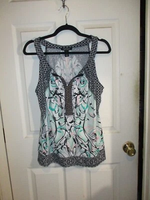 Camiseta sin mangas tejida para mujer White House Black Market cachemira multi y negra mediana Foto 1 de 4