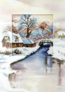 Orchidea Complete cross stitch kit - greetings card Winter landscape 6197 - Picture 1 of 2