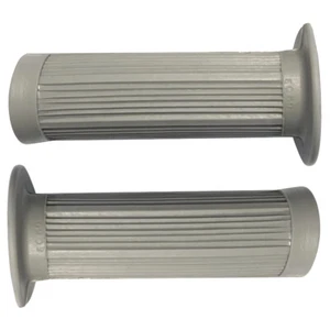 Grips grey 7/8" handlebar 100mm 22/25mm hand grip pair motorcycle moped scooter - Picture 1 of 1