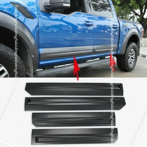 For Ford F-150 F150 2015-2021 Black Body Door Side Molding Sill Guard Plate Trim - Picture 1 of 8