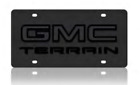Stealth Black Premium Carbon Steel License Plate 3D GMC Terrain Blacked Out Logo