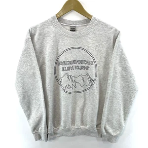 Gildan Women's Cozy Graphic Sweatshirt Breckenridge CO Ski Mountain Gray Size S - Picture 1 of 10