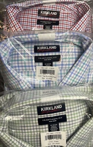 Kirkland Signature Big & Tall Men’s Traditional Fit Dress Shirts Lot of 3 NWT - Picture 1 of 26