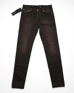 Pantalones de mezclilla Kiton $2,275 nuevos con etiquetas marrón desteñido algodón lana cachemir extra ajustados 5 bolsillos 33 - Imagen 1 de 8
