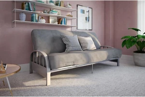 Aiden Metal Futon Frame, Full Size - Silver Silver - Picture 1 of 12