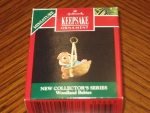 Hallmark Keepsake Miniature Ornament Collectors woodland babies 1991 nutshell - Picture 1 of 2