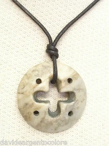 Ciondolo in PIETRA DURA naturale con girocollo in cordoncino - pendente - - Imagen 1 de 3