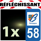 DEPARTEMENT 58 rétro-réfléchissant Plaque Auto 1 sticker autocollant reflectif