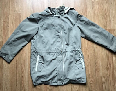 LIZ CLAIBORNE Women's Soft Shell Rain Coat Jacket, with Hood, Tan Beige, Size M - Image 1 of 4