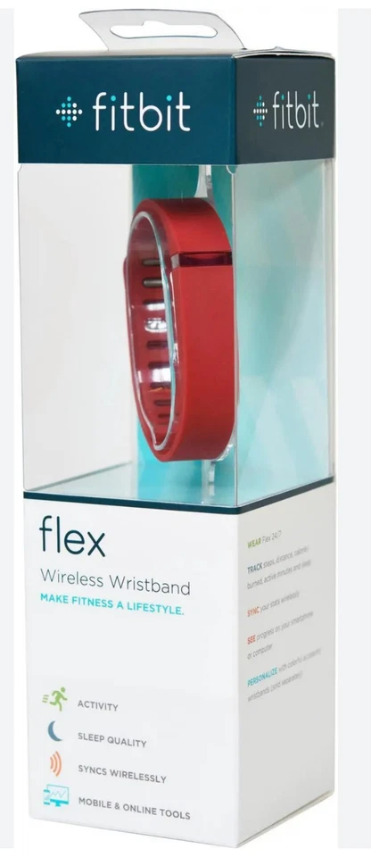 Original Fitbit Flex Wireless Activity & Sleep Tracker FB401RD Red Wristband