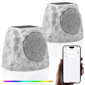 2er Pack Rock Lautsprecher Outdoor Wasserdicht IP44 Solarbetrieben Rock Speaker... - Bild 1 von 7