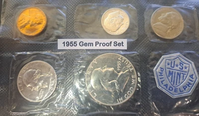 1955 U.S. Proof Set  In original celophane Plastic SILVER! - Image 1 of 4