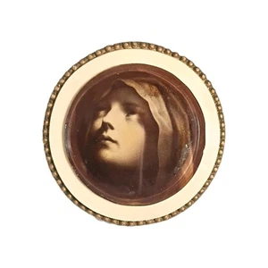 Vintage Antique Virgin Mary Mater Dolorosa Art Deco Era Celluloid 1920's Frame - Picture 1 of 6