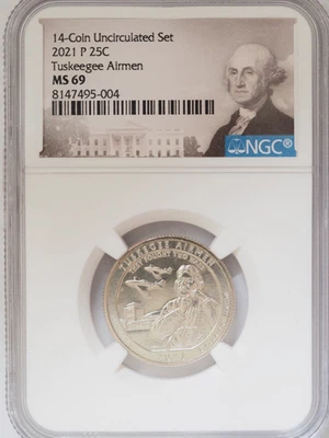 2021-P MS69 Tuskegee Airmen 14-Coin Unc Set America the Beautiful Quarter #004 - Image 1 of 2