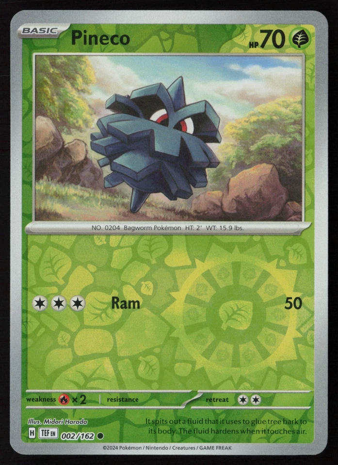 Pokemon Pineco 002/162 SV05: Temporal Forces Reverse Holo Pack Fresh - NM - Image 1 of 2