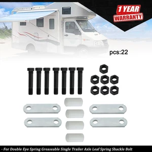 For Double Eye Spring Greaseable Single Trailer Axle Leaf Spring Shackle Bolt - Foto 1 di 10