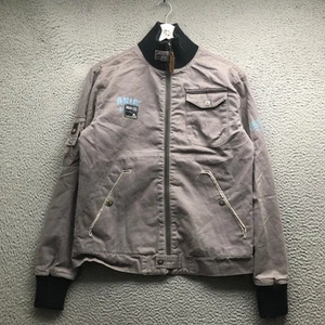 Burton AG Analog 05401 Bomber Jacket Mens S Full-Zip Pockets Logo Gray Black - Picture 1 of 7