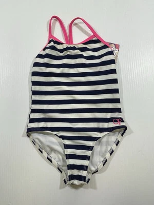 Traje de baño Ocean Pacific OP para niñas pequeñas rayas azules de una pieza XS 4-5 Foto 1 de 4