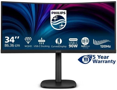 Philips 34B2U3600C WQHD Curved Business Display 86,4 cm (34") Schwarz NEUWERTIG - Bild 1 von 4