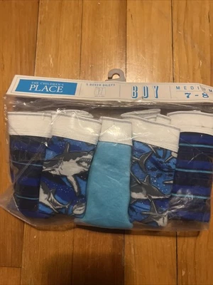 NUEVO Calzoncillos Boxer Niños Lugar Infantil Medianos 7-8 CINCO PARES 🦈TIBURONES 🦈 Foto 1 de 4