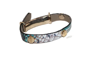 Pulsera Natasha Couture tono dorado vegetariano cuero y piel damas Foto 1 de 4