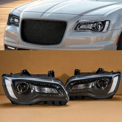 Faros LED para Chrysler 300 2011-2023 lente transparente ajuste halógeno versión un par Foto 1 de 4